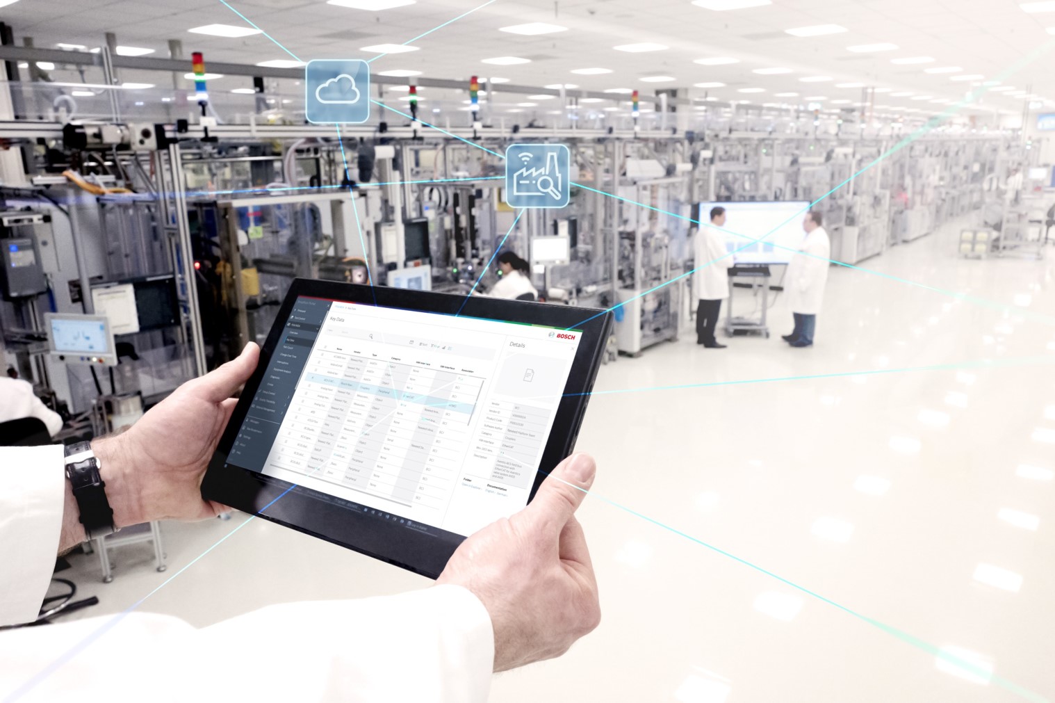Industrial application. Nexeed. Bosch industry 4.0 Robots. Digital Twin Bosch Rexroth. Industrial applications.